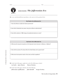 GUIDED READING The Jeffersonian Era