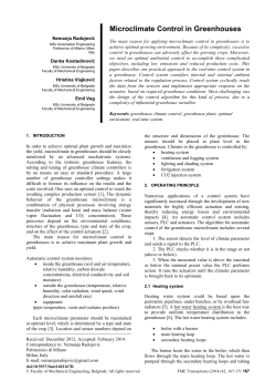 Microclimate Control in Greenhouses