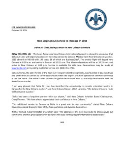 Non-stop Cancun Service to Increase in 2015