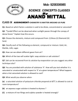 CLASS IX ASSINGMENT-CHEMISTRY IS MATTER AROUND US