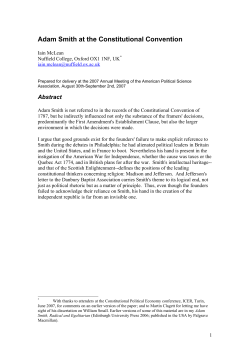 Adam Smith at the Constitutional Convention