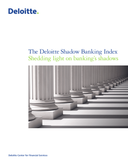 The Deloitte Shadow Banking Index Shedding light on banking`s