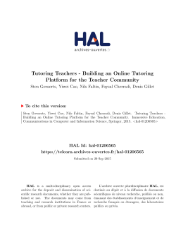 Building an Online Tutoring Platform for the Teacher - TeLearn