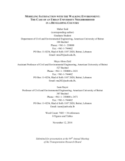 Said, M., Abou-Zeid, M., Kaysi, I. (2015). `Modeling Satisfaction with