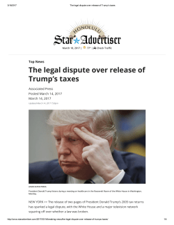 The legal dispute over release of Trump`s taxes