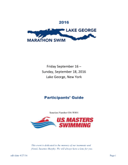 Participants` Guide - Lake George Open Water Swim