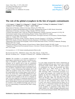 The role of the global cryosphere in the fate of organic contaminants