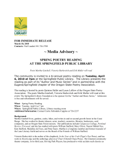 Media Advisory - City of Springfield Oregon