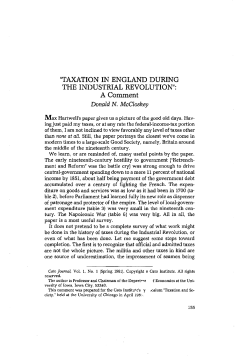 Comment on Taxation in England during the Industrial Revolution