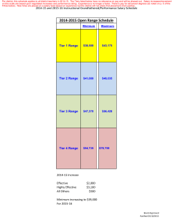 2014-2015 Open Range Schedule