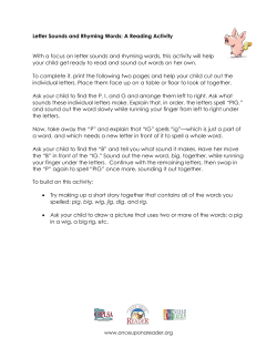 Letter Sounds and Rhyming Words: A Reading Activity With a focus