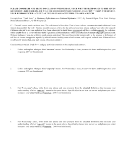 please complete and bring to class on wednesday, your written