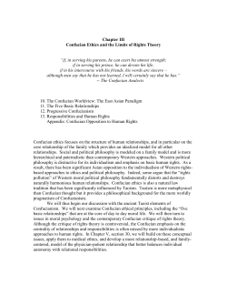 Chapter III Confucian Ethics and the Limits of Rights Theory &ldquo;if, in