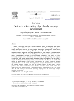 Gesture is at the cutting edge of early language development