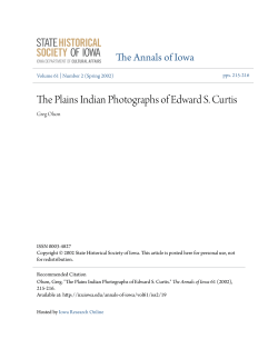 The Plains Indian Photographs of Edward S. Curtis