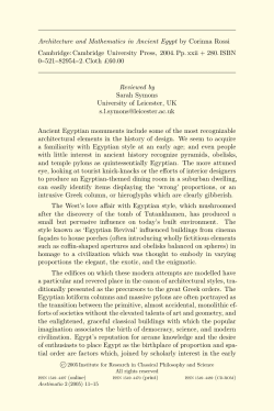 Architecture and Mathematics in Ancient Egypt by Corinna