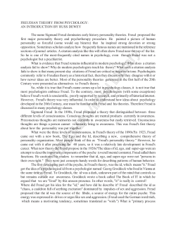 FREUDIAN THEORY FROM PSYCHOLOGY: AN