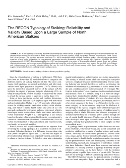 The RECON Typology of Stalking: Reliability and Validity Based