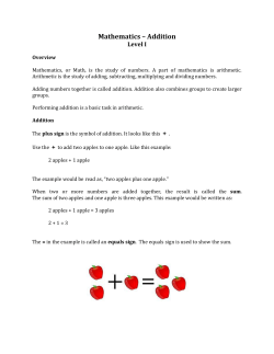 Mathematics &ndash; Addition