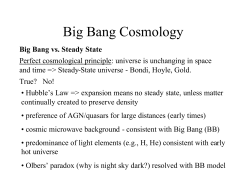 Cosmology - UWO Physics