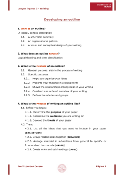 Developing an outline