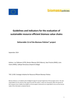 Guidelines and indicators for the evaluation of