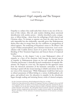 Shakespeare`s Virgil : empathy and The Tempest