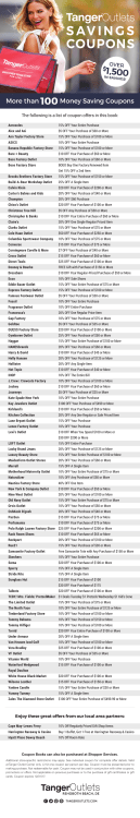 savings coupons - Tanger Outlets