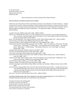 Notes and Questions on Chinua Achebe`s
