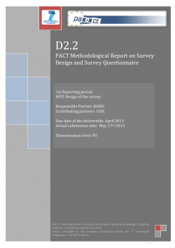 PACT Methodological Report on Survey Design and