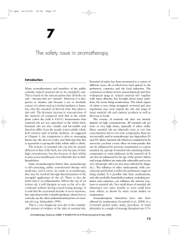 The safety issue in aromatherapy
