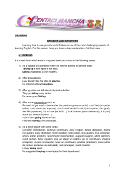 1 GRAMMAR GERUNDS AND INFINITIVES Learning how to use