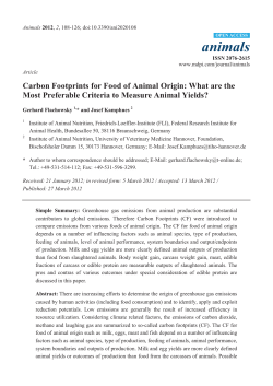 Carbon Footprints for Food of Animal Origin: What are the Most