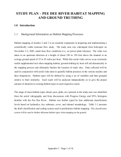 STUDY PLAN &ndash; PEE DEE RIVER HABITAT MAPPING AND