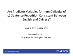 Are Predictor Variables for Item Difficulty of L2 Sentence Repe++on