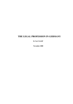 THE LEGAL PROFESSION IN GERMANY