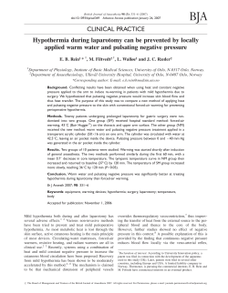 CLINICAL PRACTICE Hypothermia during laparotomy can be