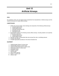 Unit 12 Artificial Airways