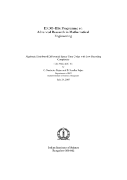DRDO&ndash;IISc Programme on Advanced Research in Mathematical