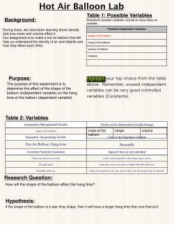 Hot Air Balloon Lab Report 2011
