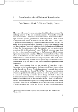1 Introduction: the diffusion of liberalization