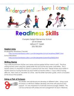 Readiness Skills - Milford Public Schools