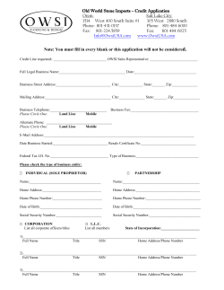 Credit Account Application