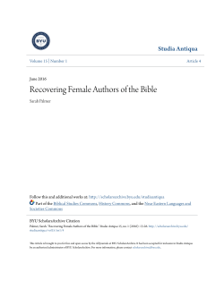 Recovering Female Authors of the Bible