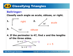 4-2 Classifying Triangles