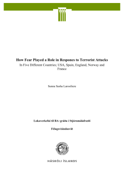 How Fear Played a Role in Respones to Terrorist Attacks