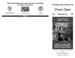 Rideau Lakes-Westport 2011 Door Open Brochure
