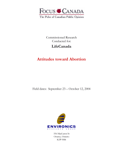 Environics Poll Results from October, 2004