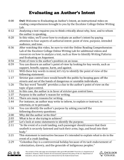 0:00 Owl: Welcome to Evaluating an Author`s Intent, an instructional