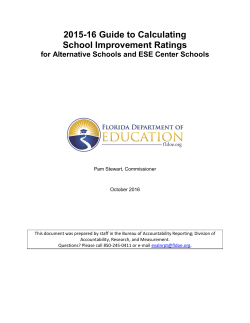 2015-16 Guide to Calculating School Improvement Ratings